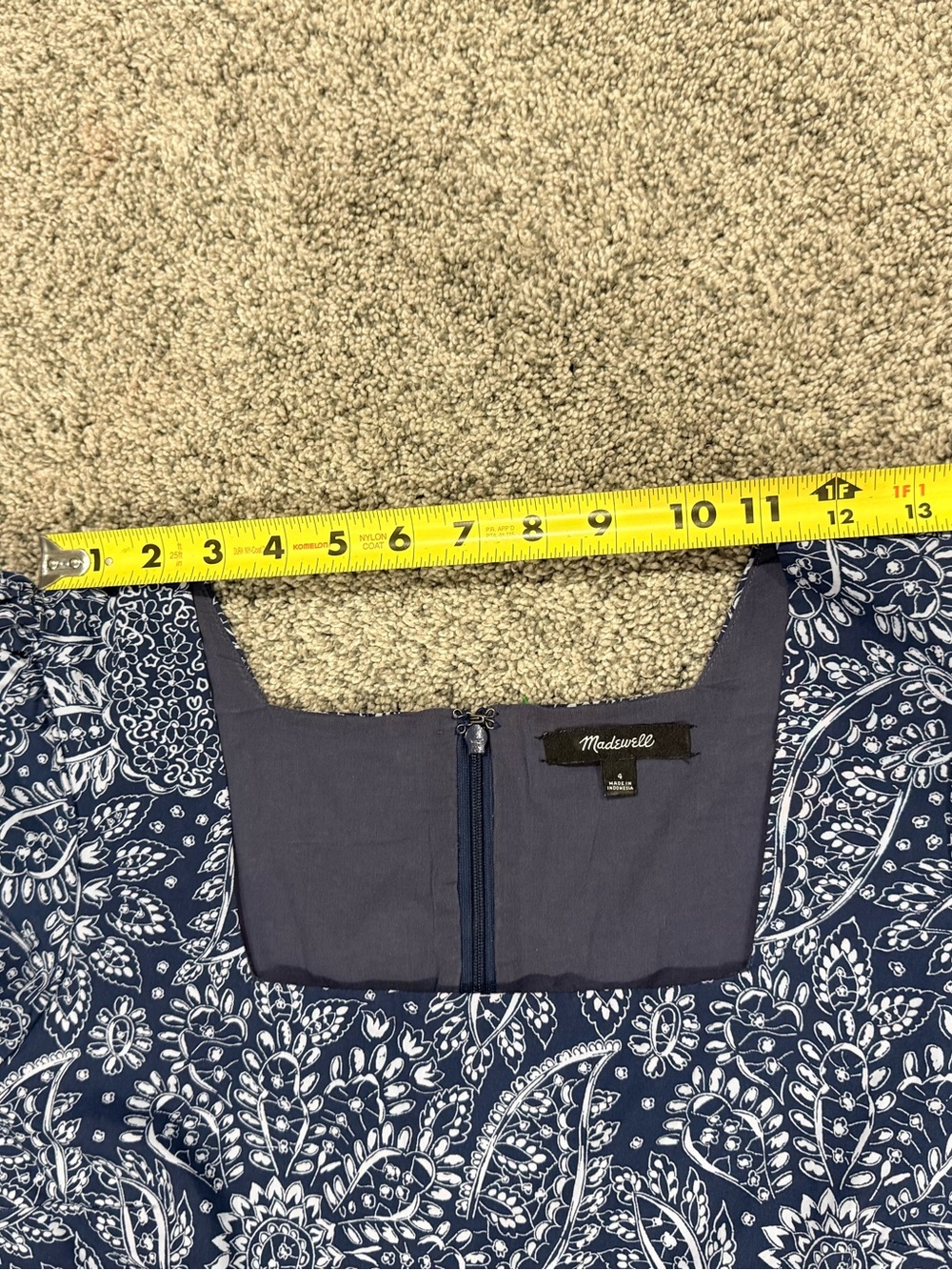 Madewell Blue Poplin Cotton Puff Sleeve Tiered Mini Babydoll Dress Women’s US 4 - Picture 10 of 14
